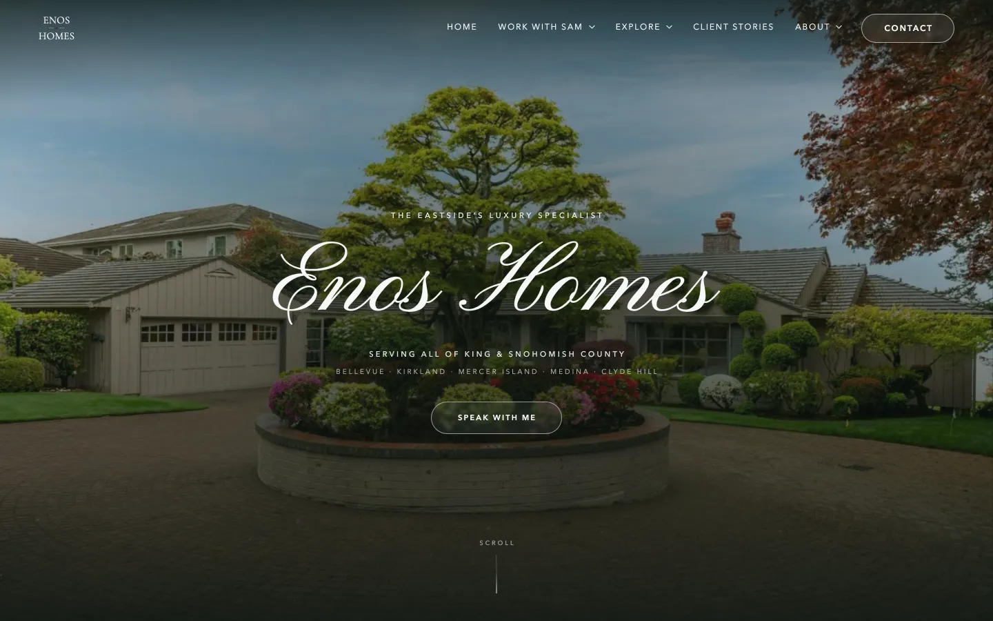 The Enos Homes website after the rebuild.