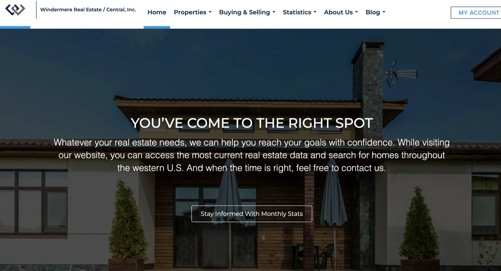 The old template home page
